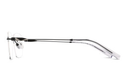 TRICE Logo Rimless Rectangle Eyeglasses in Polished Black – Product Photo 3