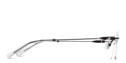 TRICE Logo Rimless Rectangle Eyeglasses in Polished Black – Product Photo 4