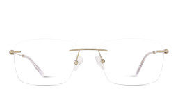 TRICE Logo Rimless Rectangle Eyeglasses in Gold – Product Photo 1