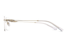 TRICE Logo Rimless Rectangle Eyeglasses in Gold – Product Photo 3