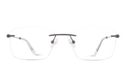TRICE Logo Rimless Rectangle Eyeglasses in Gunmetal – Product Photo 1