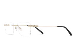 TRICE Logo Rimless Rectangle Eyeglasses in Gold – Product Photo 2