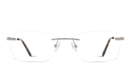 TRICE Logo Rimless Rectangle Eyeglasses in Silver – Product Photo 1