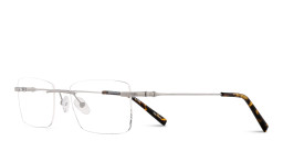 TRICE Logo Rimless Rectangle Eyeglasses in Silver – Product Photo 2