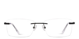 TRICE Logo Rimless Rectangle Eyeglasses in Black – Product Photo 1