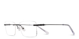 TRICE Logo Rimless Rectangle Eyeglasses in Black – Product Photo 2