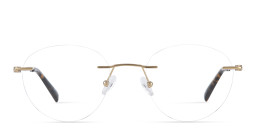 TRICE Logo Rimless Round Eyeglasses in Gold – Product Photo 1