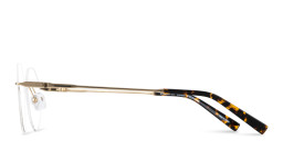 TRICE Logo Rimless Round Eyeglasses in Gold – Product Photo 3