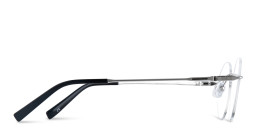 TRICE Logo Rimless Round Eyeglasses in Silver – Product Photo 4