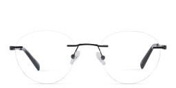 TRICE Logo Rimless Round Eyeglasses in Dark Gunmetal – Product Photo 1
