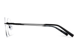 TRICE Logo Rimless Round Eyeglasses in Dark Gunmetal – Product Photo 3
