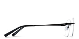 TRICE Logo Rimless Round Eyeglasses in Dark Gunmetal – Product Photo 4