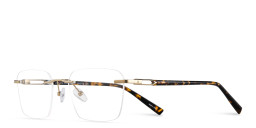 TRICE Logo Rimless Square Eyeglasses in Gold – Product Photo 2