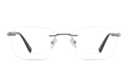 TRICE Logo Rimless Square Eyeglasses in Silver – Product Photo 1