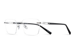 TRICE Logo Rimless Square Eyeglasses in Silver – Product Photo 2