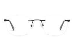 Shop TRICE Logo Rimless Square Eyeglasses in Dark Gunmetal online.