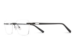 TRICE Logo Rimless Square Eyeglasses in Dark Gunmetal – Product Photo 2
