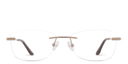 TRICE Logo Rimless Rectangle Eyeglasses in Rose Gold – Product Photo 1