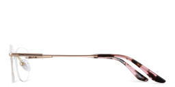 Shop TRICE Logo Rimless Rectangle Eyeglasses in Polished Gold online.