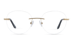 TRICE Logo Rimless Round Eyeglasses in Gold Black – Product Photo 1