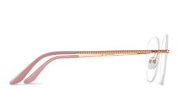 TRICE Logo Rimless Round Eyeglasses in Rose Gold – Product Photo 4