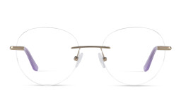 TRICE Logo Rimless Round Eyeglasses in Light Gold – Product Photo 1