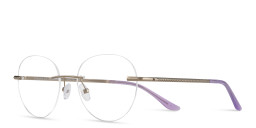 TRICE Logo Rimless Round Eyeglasses in Light Gold – Product Photo 2