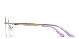 TRICE Logo Rimless Round Eyeglasses in Light Gold – Product Photo 3