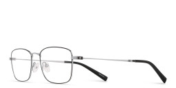 TRICE Logo Rectangle Eyeglasses in Silver – Product Photo 2