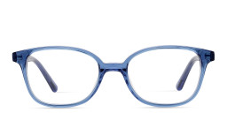 Shop TRICE Logo Kids Square Eyeglasses in Transparent Blue online.