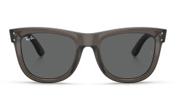Shop Ray-Ban Wayfarer Reverse Unisex Square Sunglasses in Transparent Dark Grey online.