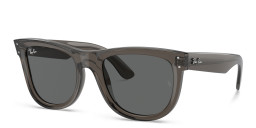 Shop Ray-Ban Wayfarer Reverse Unisex Square Sunglasses in Transparent Dark Grey online.
