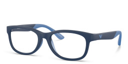 Emporio Armani Junior Eagle Logo Kids Square Eyeglasses in Blue – Product Photo 2