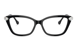 Swarovski Crystal-Embellished Wide Cat-Eye Eyeglasses in Black – Product Photo 1