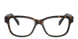 Swarovski Rhinestone Square Eyeglasses in Havana – Product Photo 1