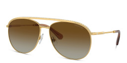 Swarovski Crystal Aviator Sunglasses in Polished Gold – Product Photo 2
