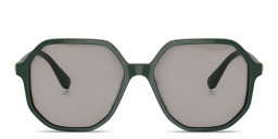 Swarovski Rhinestone-Embellished Oversized Irregular Sunglasses in Green – Product Photo 1