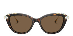 نظارات شمسية طراز كات آي مرصّعة بالكريستال من سواروفسكي بلون مموه - صورة المنتج 1