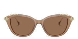 نظارات شمسية طراز كات آي مرصّعة بالكريستال من سواروفسكي بلون بيج - صورة المنتج 1