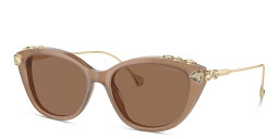 نظارات شمسية طراز كات آي مرصّعة بالكريستال من سواروفسكي بلون بيج - صورة المنتج 2