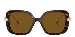 Swarovski Crystal-Embellished Oversized Square Sunglasses in Havana – Product Photo 1