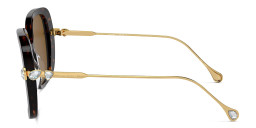 Swarovski Crystal-Embellished Oversized Square Sunglasses in Havana – Product Photo 3