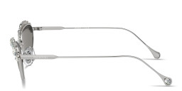 تسوق نظارات شمسية غير منتظمة مرصّعة بالكريستال سواروفسكي بلون فضي أونلاين.