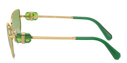 نظارات شمسية غير منتظمة مرصّعة بالكريستال من سواروفسكي بلون ذهبي - صورة المنتج 3