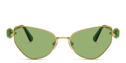 Swarovski Crystal-Studded Irregular Sunglasses in Gold – Product Photo 1