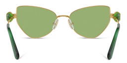 Swarovski Crystal-Studded Irregular Sunglasses in Gold – Product Photo 4