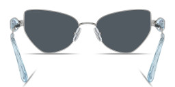 Swarovski Crystal-Studded Irregular Sunglasses in Silver – Product Photo 4