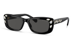 Swarovski Rhinestone Rectangle Sunglasses in Black – Product Photo 2