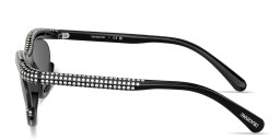 Swarovski Crystal-Embedded Oval Sunglasses in Black – Product Photo 3