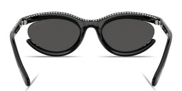 Swarovski Crystal-Embedded Oval Sunglasses in Black – Product Photo 4